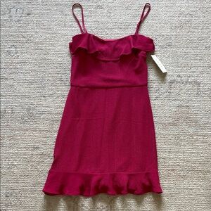 Elegant Burgundy Ruffle Dress
